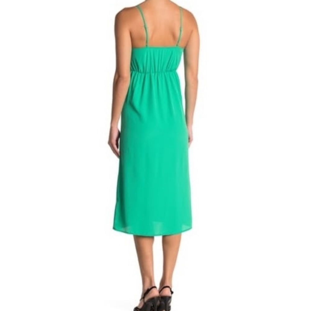 NWT Topshop - Green Front Cutout Ruched Midi Dress - Picture 3 of 8